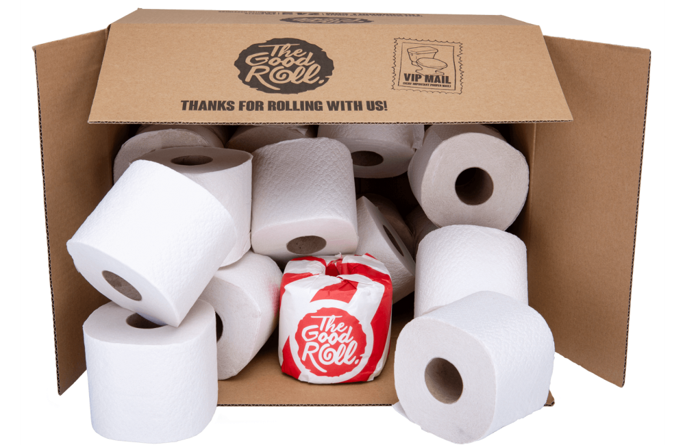 100 Recycled 2 Laags Toiletpapier 24 rollen Zonder Wikkel The Good Roll