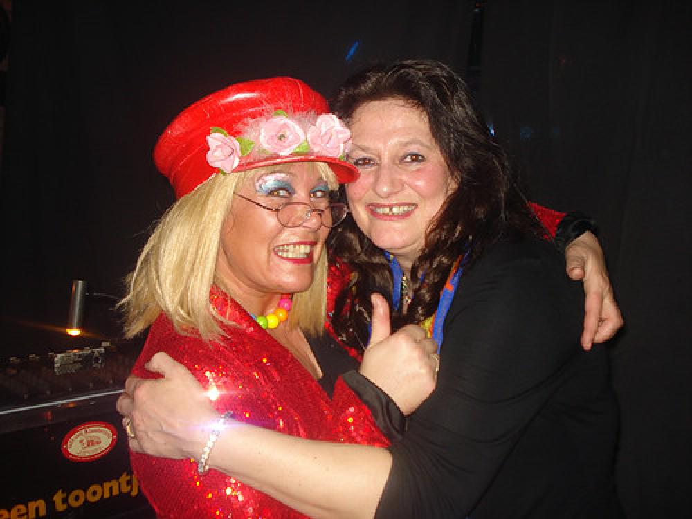 Jettie met fans