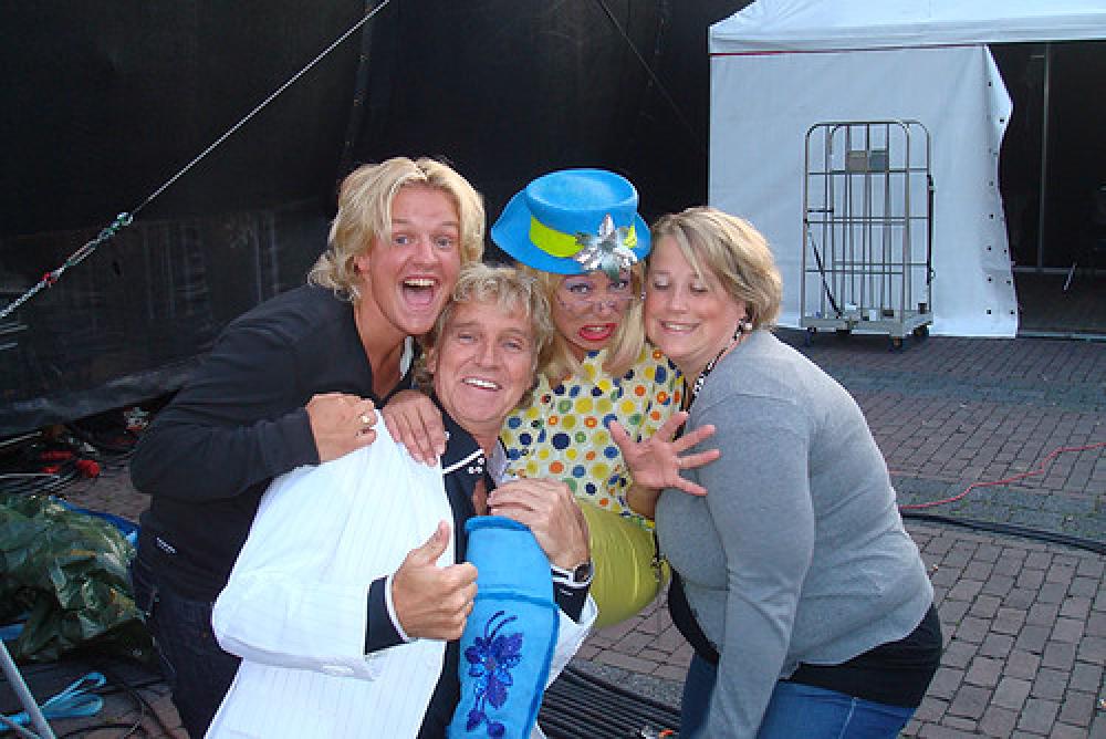 Jettie met fans