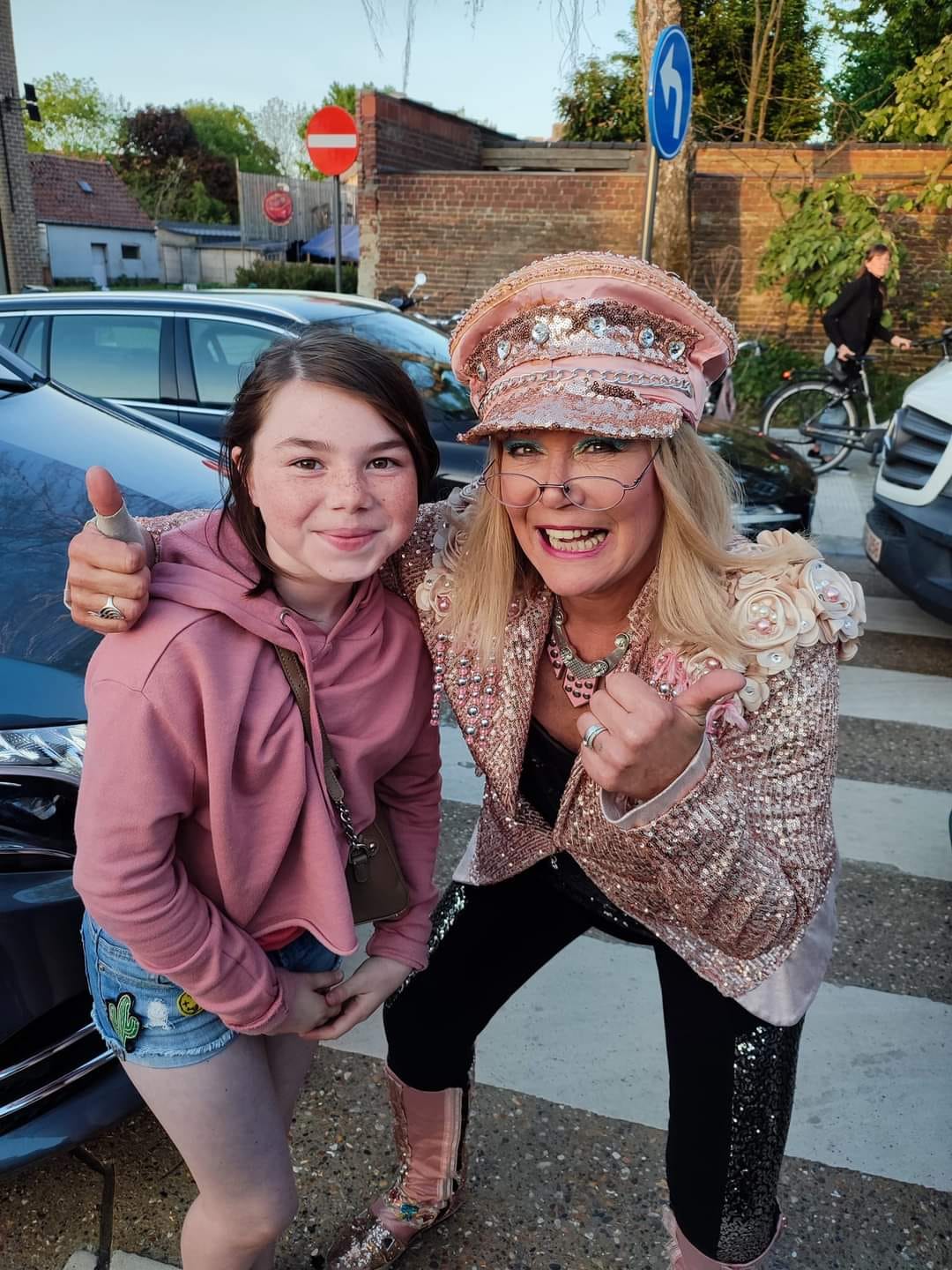 Jettie met fans