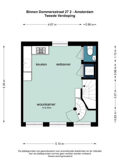 Binnen Dommerstraat 27-2, Amsterdam Lengers Housing