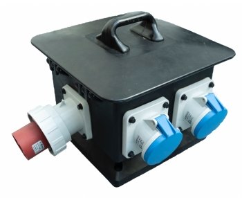 63A 5P CEE > 3x 10kW (63A 3P CEE) Verdeelkast