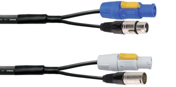 DMX 5P XLR / PowerCon Combi Kabel - 10m