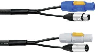 DMX 3P XLR / PowerCon Combi Kabel - 10m