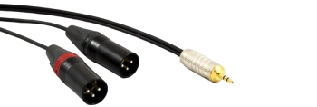 2x XLR Male > 3.5mm Mini Jack 5m Kabel