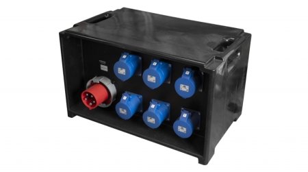 63A 5P CEE > 6x 5kW (32A 3P CEE) Verdeelkast 63A 5P CEE > 6x 5kW (32A 3P CEE) Verdeelkast