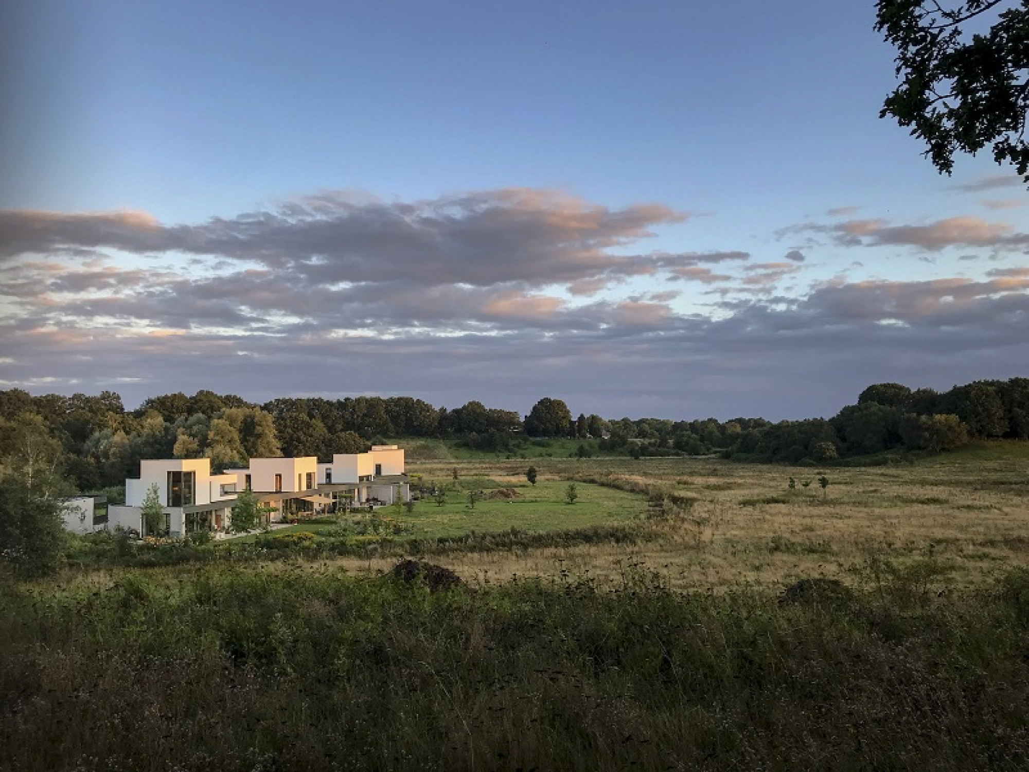 Huizen gaan op in het landschap