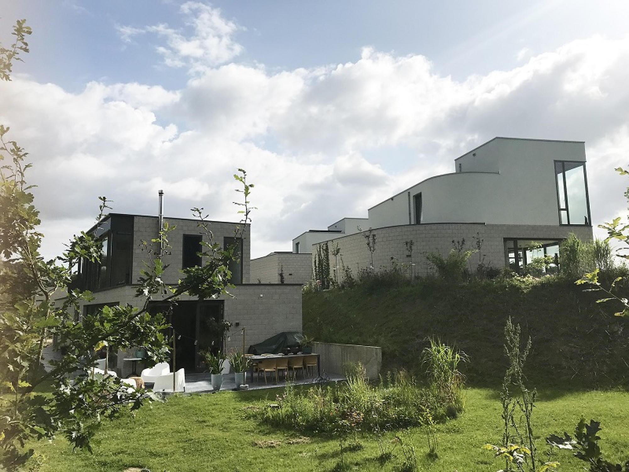 Huizen gaan op in het landschap