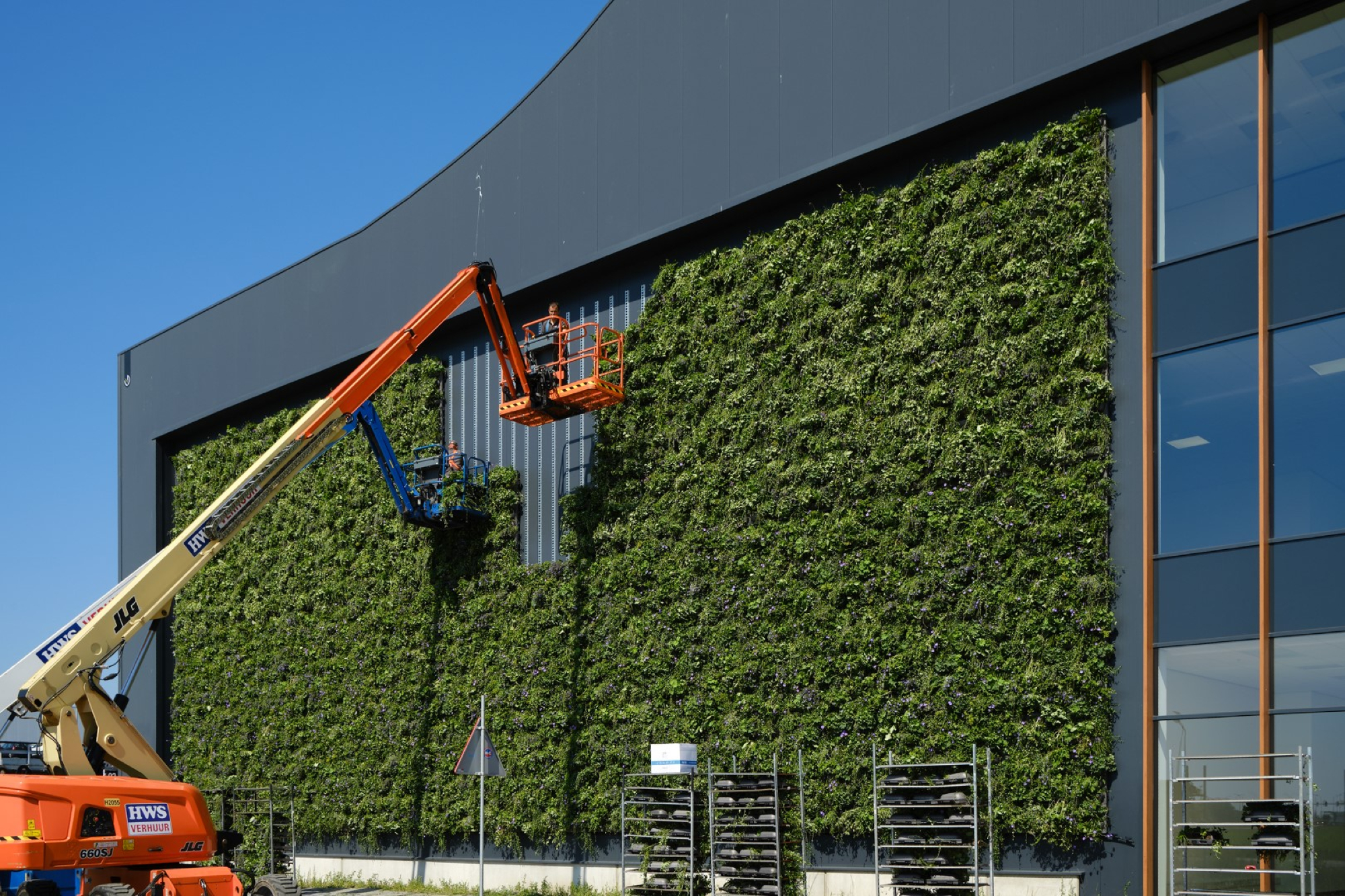 Groene gevels en daktuinen op Schiphol