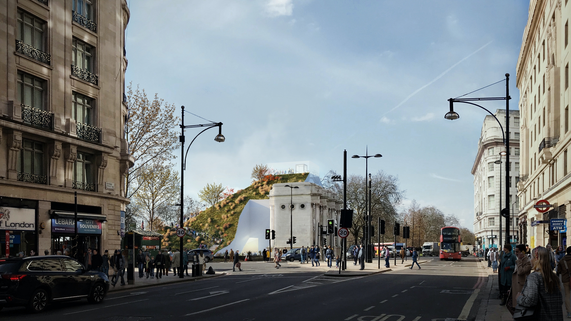 MVRDV ontwerpt groene heuvel Marble Arch Hill in Londen