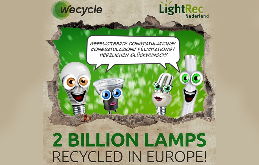 Leden van EucoLight recyclen twee miljard lampen in Europa