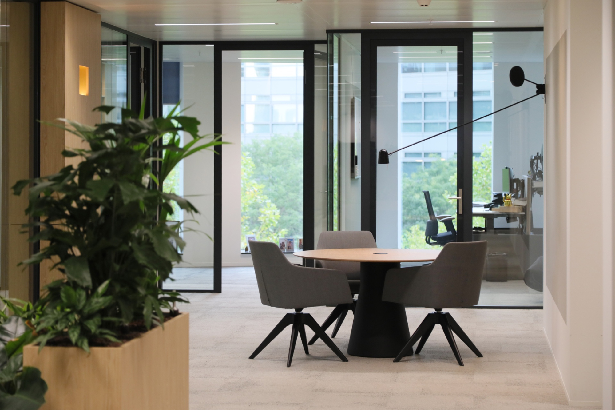 Serenity-glaswanden van Plan Effect in het kantoor van Greenberg Traurig
