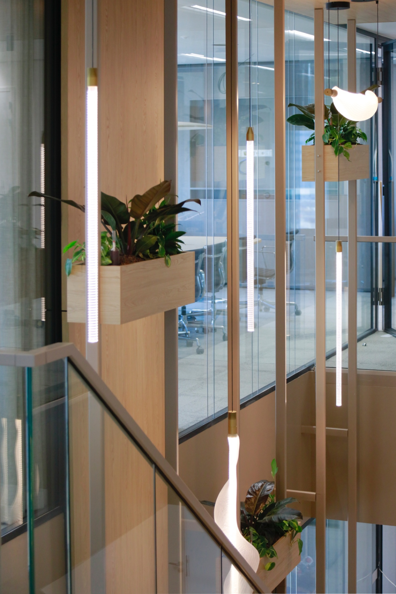 Serenity-glaswanden van Plan Effect in het kantoor van Greenberg Traurig